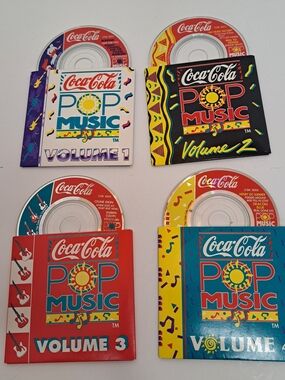 1991 Vintage Coca-Cola Pop Music Promotional Mini CD's Volumes 1-4 Circa 1990's